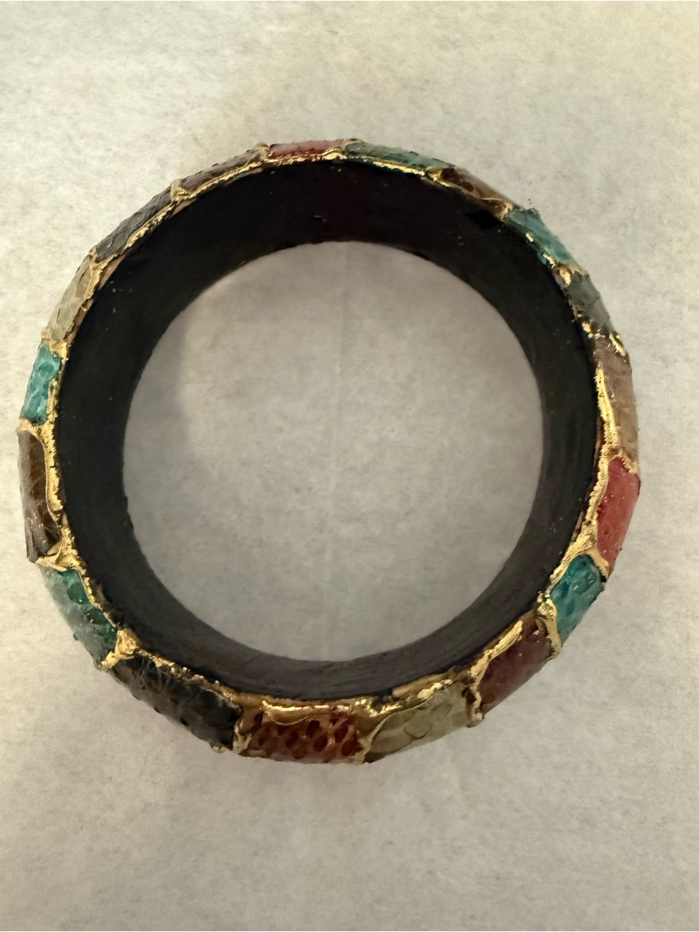 Multicolor Mosaic Stone Bangle Bracelet - Women's Accessory